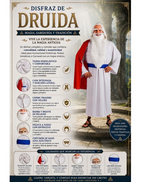 Costume Druida Taglia L | Costumi per Adulti Il Re del Carnevale